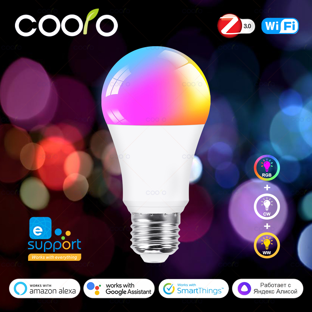 Ewelink E27 15W/18W Zigbee/WiFi対応 LED電球 RGB/CW AC 220V/110V Alexa/Googleアシスタント/Yandex Alice対応 ホームデコレーション