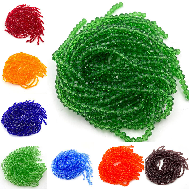 2 3 4 6 8 mm Kristallperlen, facettierte Rondelle, Glas, lose Distanzperlen, DIY für Schmuckherstellung, Armbänder, Ohrringe, Handarbeiten # 02996