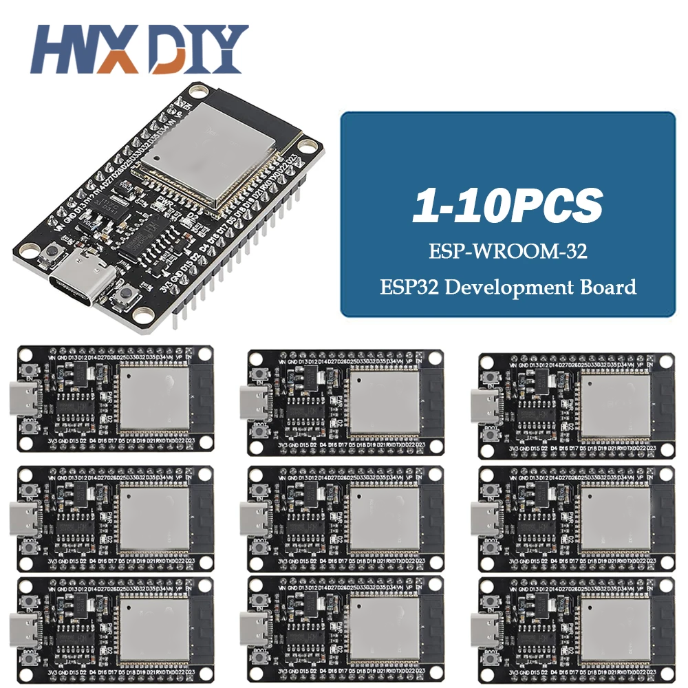 1-10 Uds. Placa de desarrollo ESP32 TYPE-C CP2102/CH340C WiFi + Bluetooth consumo de energía ultrabajo ESP-WROOM-32 de doble núcleo 30/38 pines