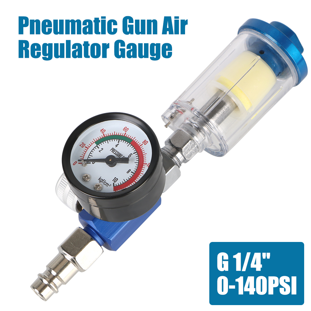 Filtro separador óleo-água adaptador EU, ferramentas pneumáticas para aerógrafo, pistola de rosca 1/4 ", medidor regulador de ar