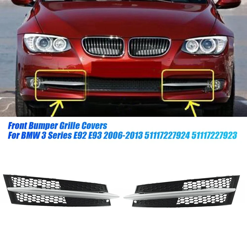 B-M Front Bumper Lower Grille And Trim Strip For BMW 3 Series X5 E92 LCI E93 LCI 2006-2013