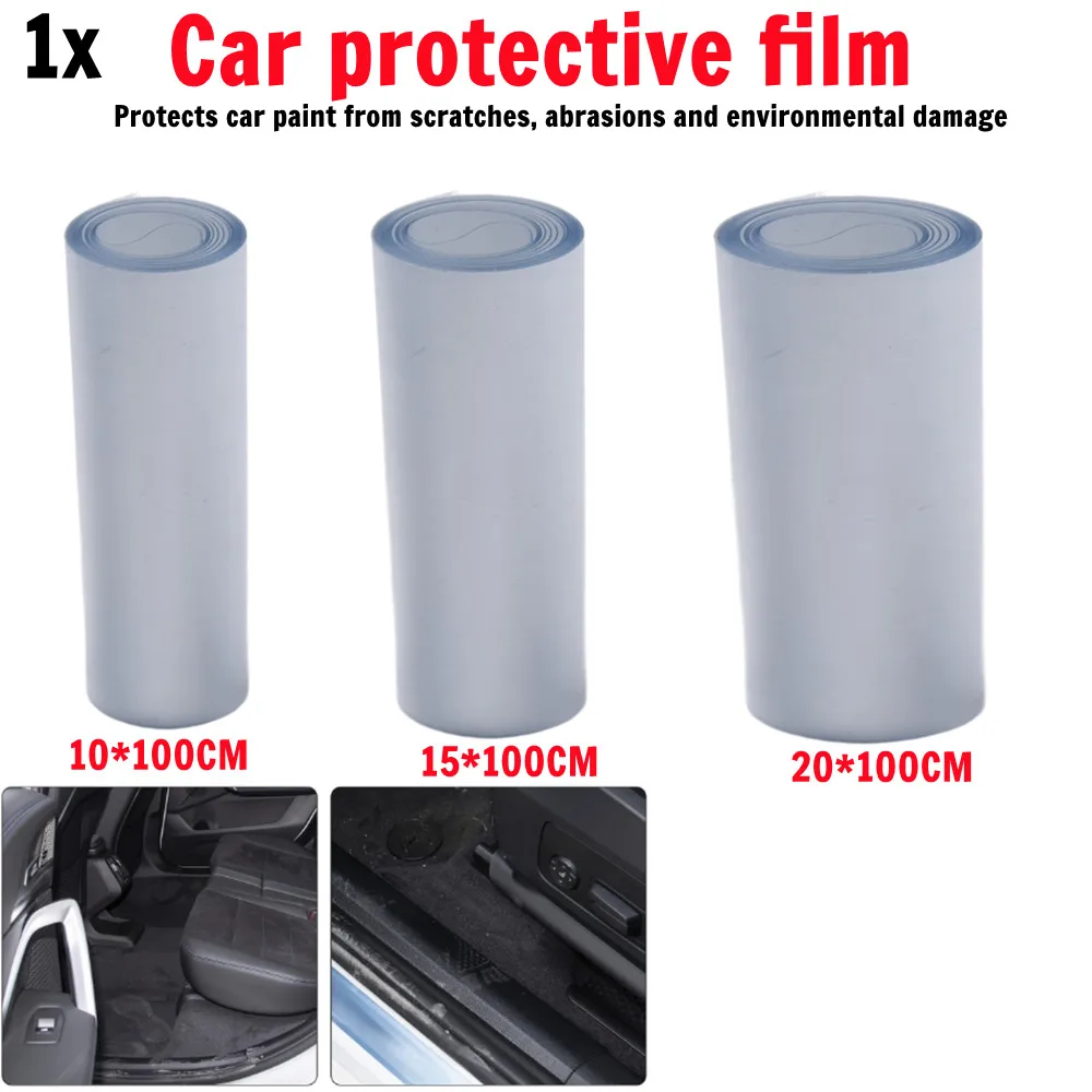 Película de protección de Pintura transparente de PU brillante antiarañazos, película de umbral transparente para coche, pegatina para Borde de puerta, Protector a prueba de arañazos