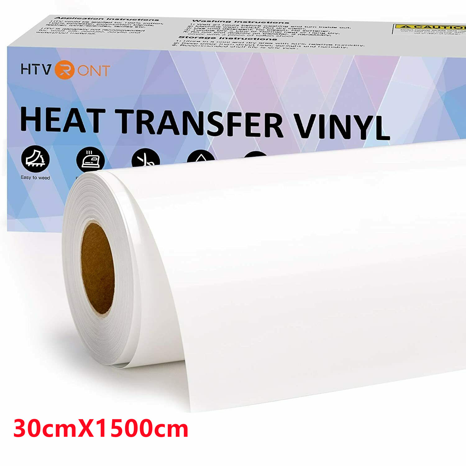 HTVRONT 12 "X50ft/30x1500cm PU przenikanie ciepła winylowa rolka na koszulkę prasa termiczna winylowe rękodzieło żelazko na DIY HTV folia drukowanie odzieży