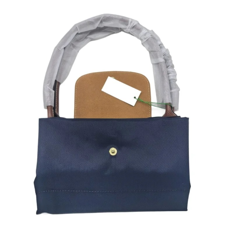 Tas Hobo Lipat Klasik dari Bahan Nylon, Tas Selempang untuk Wanita dengan Desain Bordir
