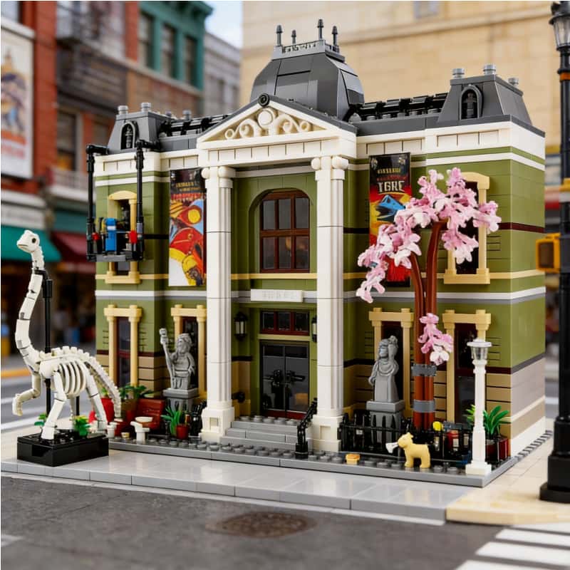 Nouveau modèle 2026 : Le plus grand ensemble de construction modulaire du Musée des Histoires Naturelles – Blocs de construction architecturaux Street View – Cadeau de Noël