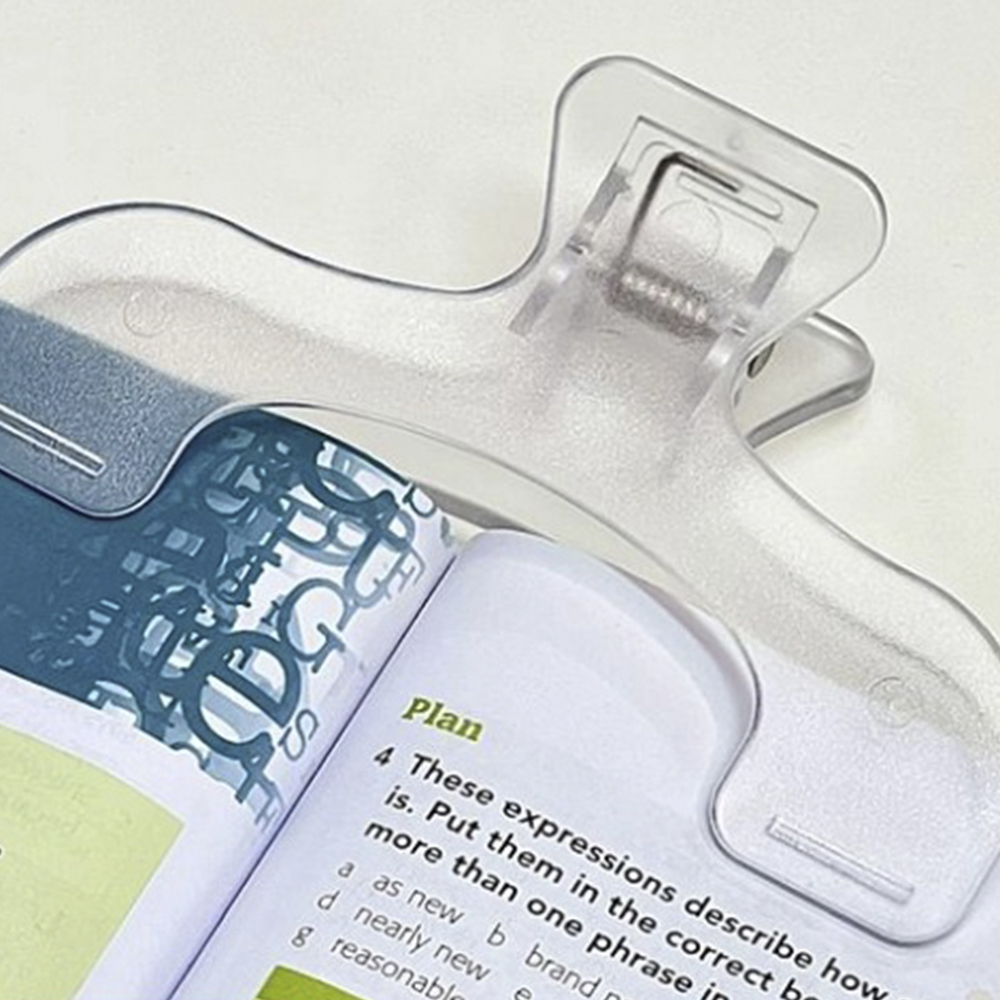 1PC Transparent Plastic Book Holder Reading Aid 12cm Fixed Bookshelf Creative Note Holder Practical Stationery Parts Book Clip