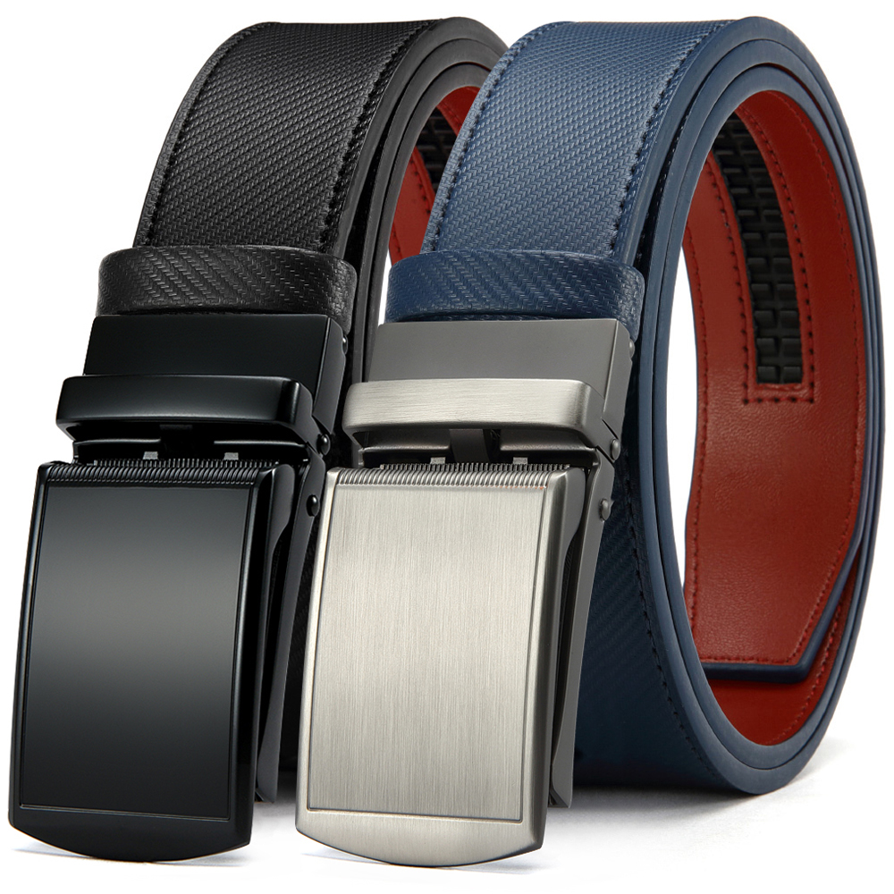 DOOPAI Heren lederen riem Metalen automatische gesp Merk Hoge kwaliteit lederen riem met gesp Formele kleding Verstelbare riem Heren