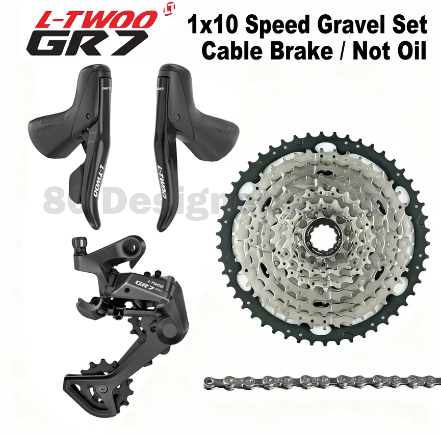 LTWOO GR7-Ensemble de vitesses 1x10 rapports pour vélo de route, levier de frein gauche/droite + collier de dérailleur arrière + cassette 10v 46T/50T + JO, gravier-bikes cyclo-cross