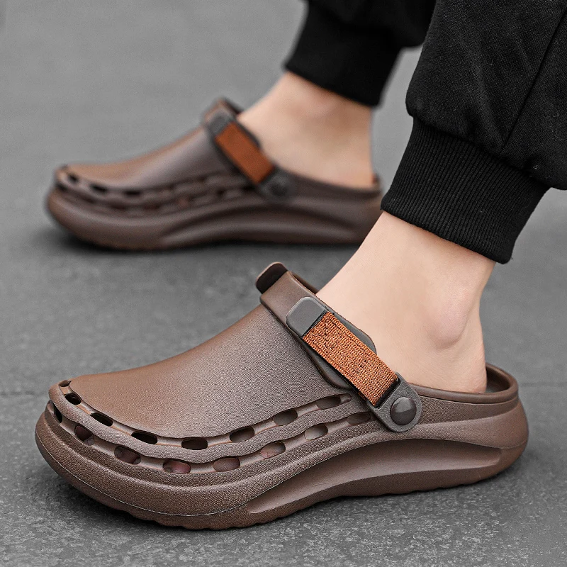 Sneldrogende EVA effen kleur herensandalen Mode Trendy lichtgewicht outdoor reisbenodigdheden Strandschoenen Casual herenslippers