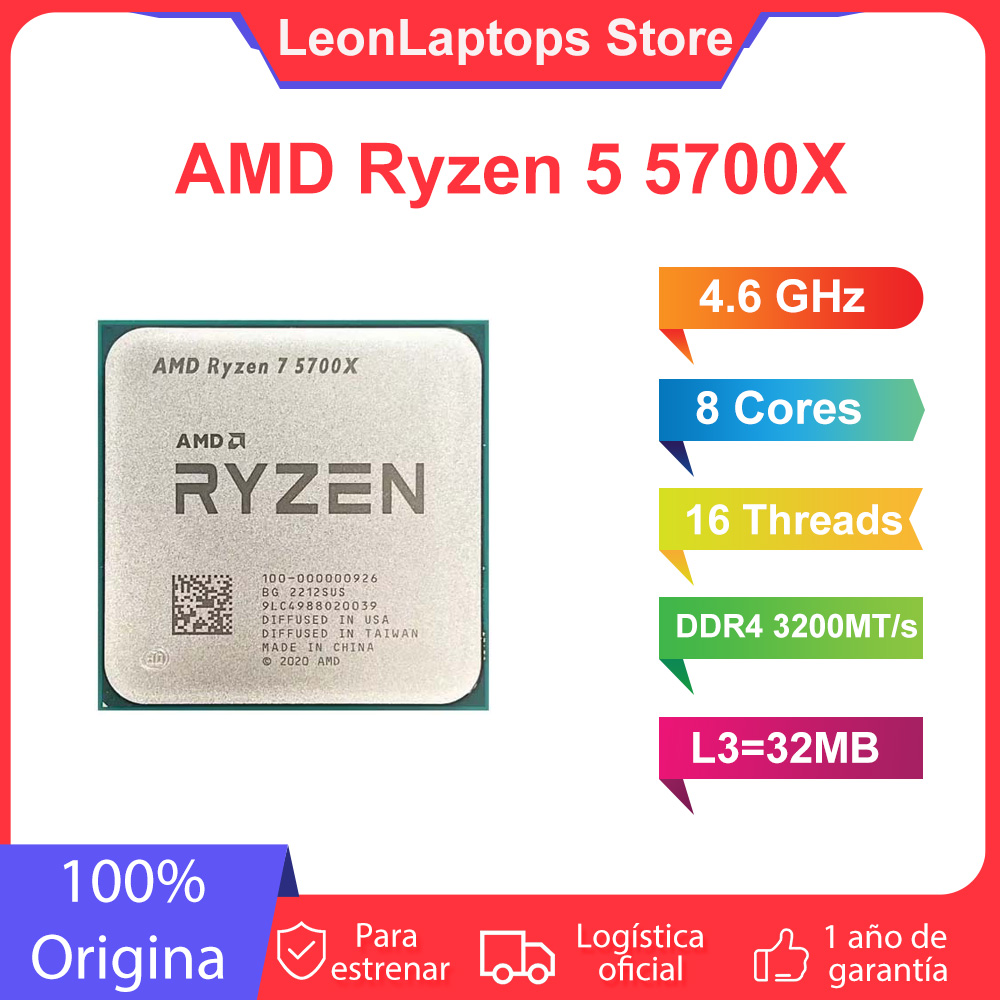 AMD R7 5700X Nowy Ryzen 7 5700x 8-rdzeniowy procesor CPU 16-wątkowy 4,6 GHz 7NM L3=32M 100-000000926 Socket AM4 DDR4, ale bez wentylatora