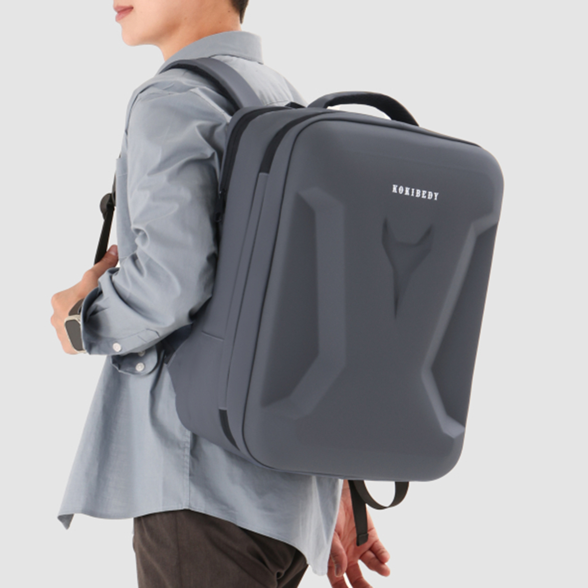 Sac à dos rigide de grande capacité pour étudiants masculins, sac à dos pour ordinateur portable de jeu, voyage, voyage d'affaires, trajets quotidiens, C