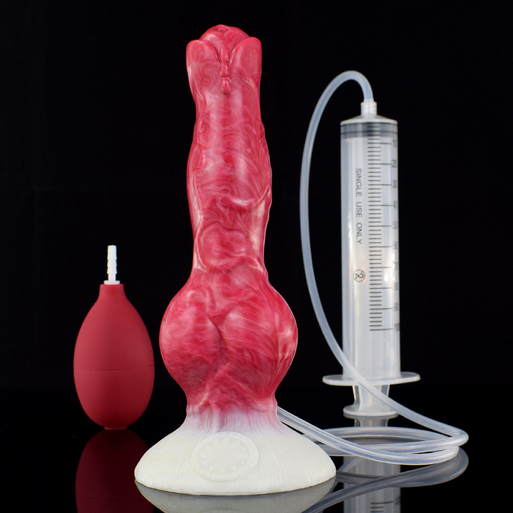 QKKQ Ejakulations-Hundedildo Tier Großer Knoten Penis Analplug Sexspielzeug für Frauen Männer G-Punkt Starke Stimulation Erwachsenenprodukte 18+