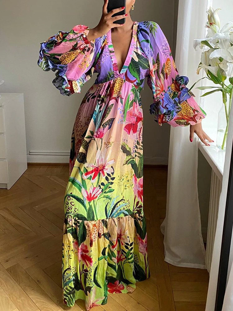 Vestido de mujer nueva moda para Primavera Verano 2025 vestidos elegantes y bonitos para mujer vestido de noche Sexy con cuello en V ropa para mujer