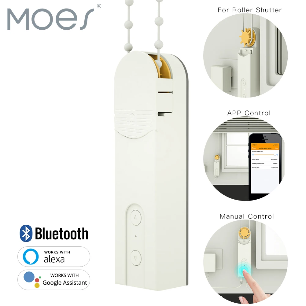 Moes Bluetooth zmotoryzowany rolka łańcucha rolety odcień DIY Tuya napęd migawki silnik inteligentne życie APP Alexa google Home sterowanie głosem