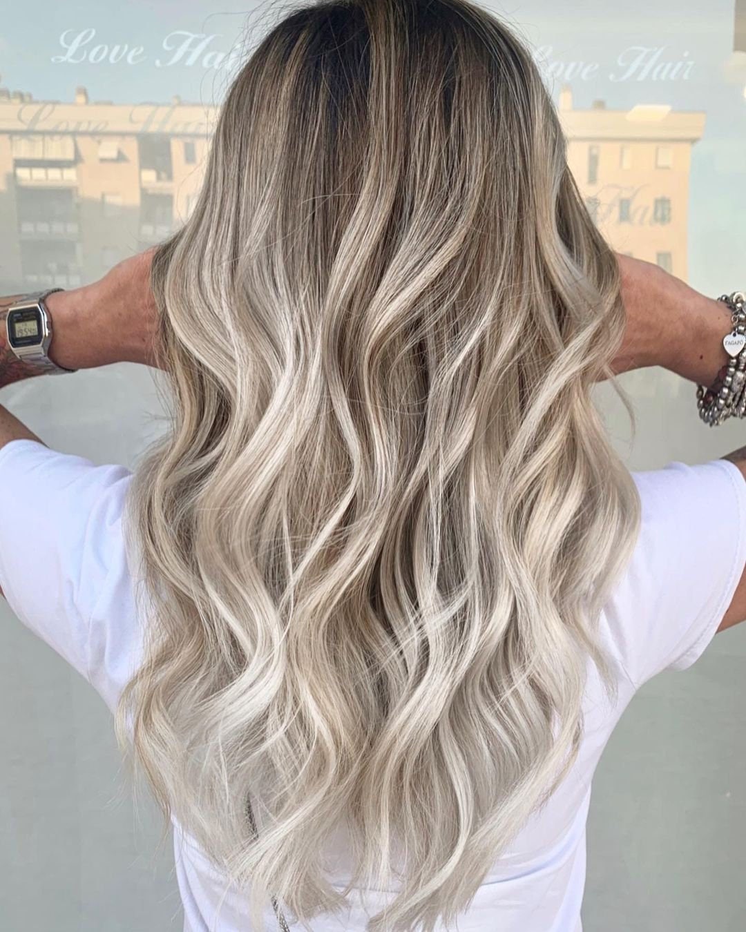 Pelucas de encaje completo suizo de lujo, pelucas onduladas con reflejos blancos y rubios, raíces marrones y Seta, 100% cabello humano HD, 13x6