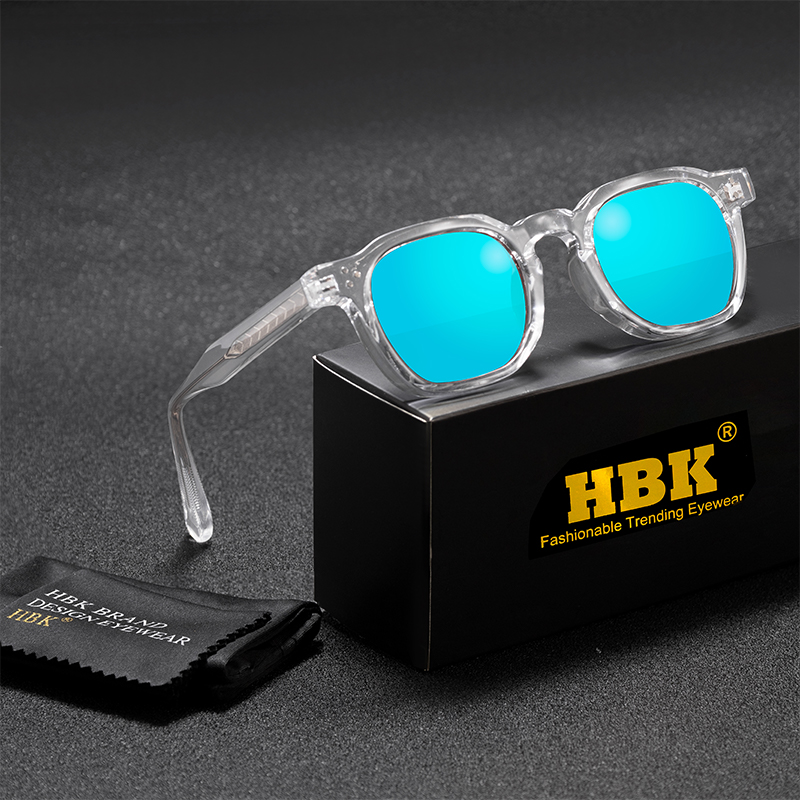 HBK Fashion Retro Kacamata Hitam Pria Desain Bingkai Persegi Klasik Kacamata Hitam Wanita Hadiah Festival Bisnis Pesta Perjalanan Luar Ruangan