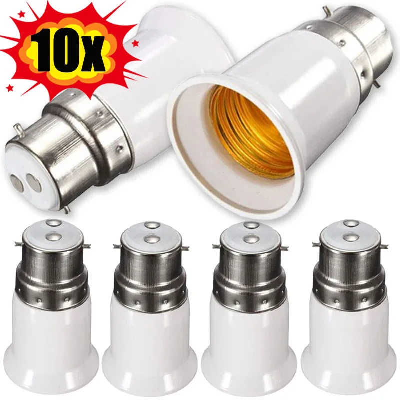 Adaptador de lámpara Led B22 a E27, convertidor de enchufes de bombilla, soporte de conversión de Base, accesorios de enchufe de bombillas, 1/10 Uds.