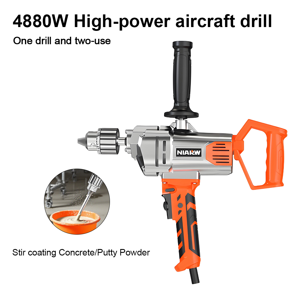Handheld Mixing Drill Multi-Functional Mortar Mixer Putty Mixing Electric Drill High-Power Water Drilling Machine Putty Mixing