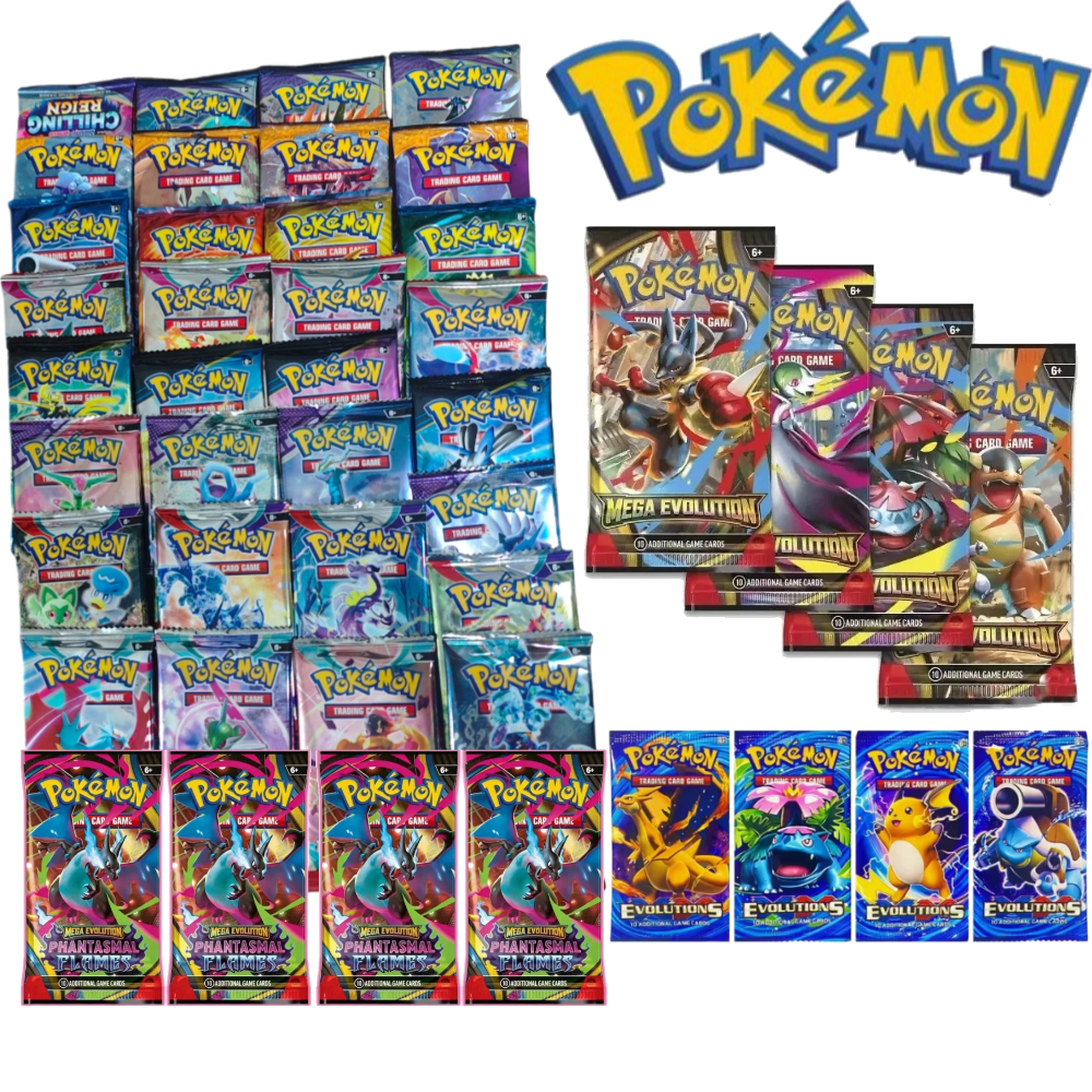 Cartes Pokémon 9+1 par paquet TCG Mega Evolution Phantasmal Flames Booster Box Jeu de cartes à collectionner Collection en anglais Pokémon