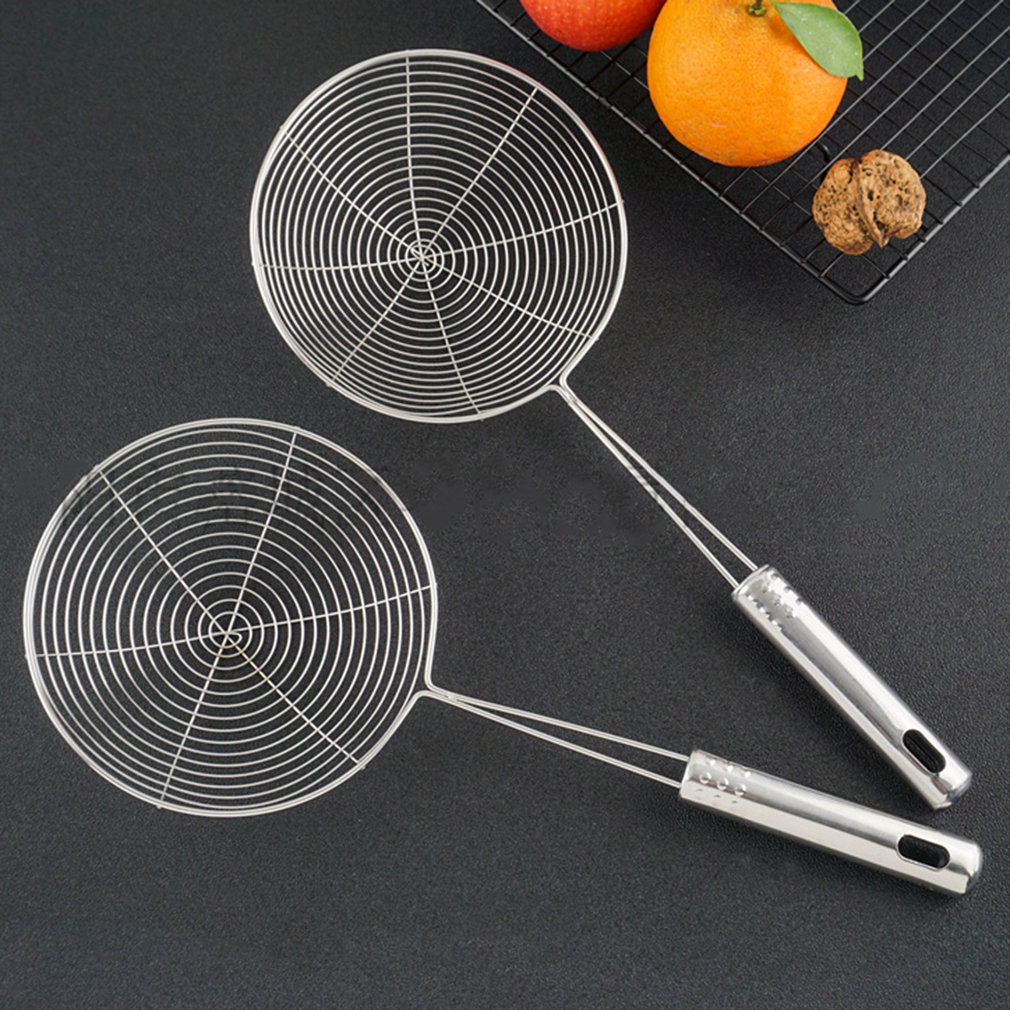オーバルスキマーステンレス鋼フィルターメッシュオイルポット食品フィルター調理器具ザル揚げフィルターキッチンストレーナーベーキングクッキングツール