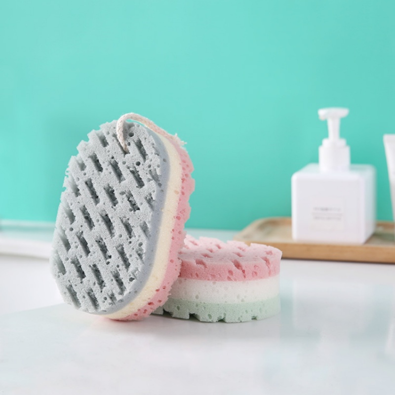 Esponja de baño suave, exfoliante corporal, cepillo de masaje Wisp, paño corporal, depurador de piel, relajación, exfoliante, accesorios de ducha para el cuidado de la piel