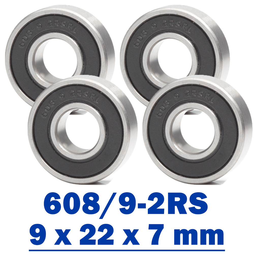 608/9แบริ่ง (4 PCS ) 9*22*7 Mm Miniature 608/9฿2RS ตลับลูกปืน608-9 2RS 608/9RS แบริ่ง