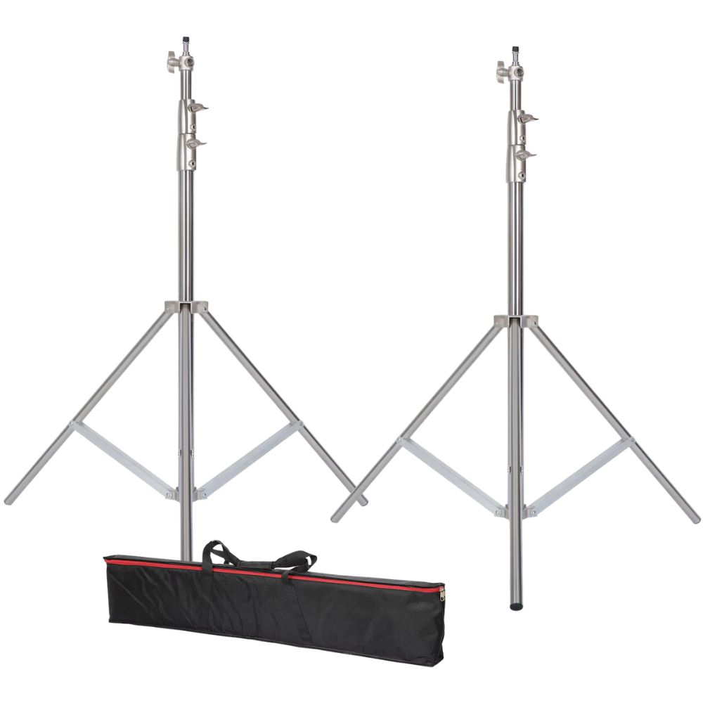 Fotografische apparatuur Professioneel roestvrij staal 2,8-3,3 m Heavy Duty Light Stand Studio Softbox Heavy Duty statief draagtas
