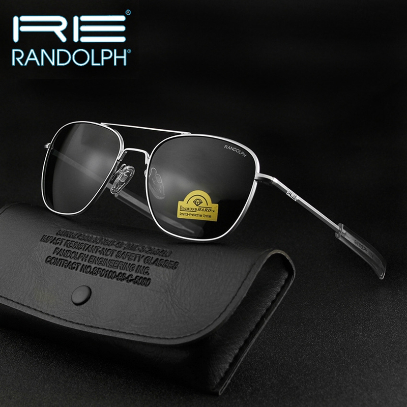 RE-Lunettes de soleil de l'armée américaine pour hommes et femmes, lunettes de soleil pilote d'aviation militaire, lentille en verre, marque de luxe, monture en métal et en titane vintage