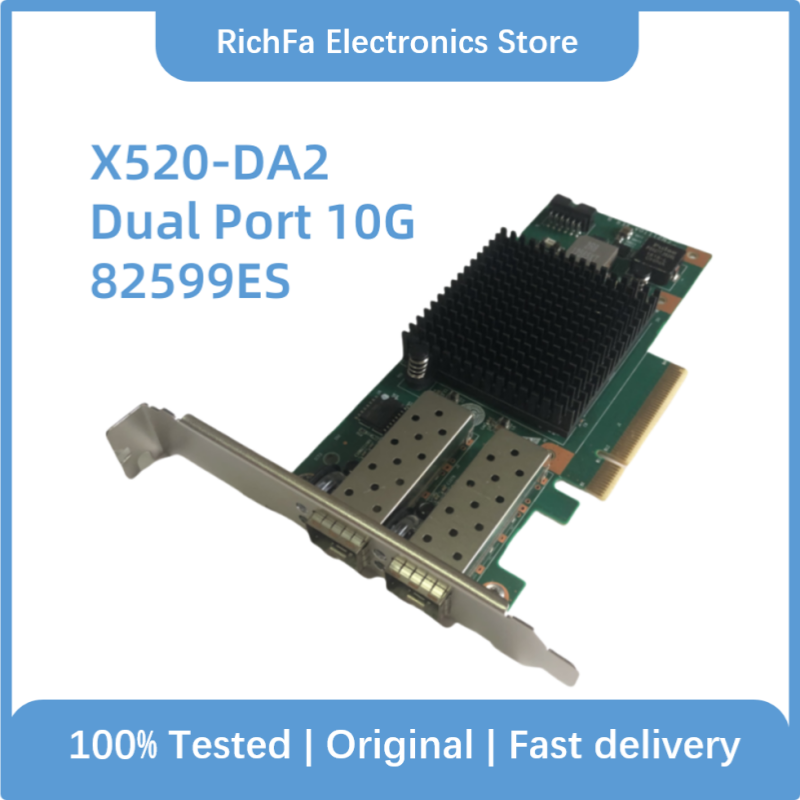 Para Intel X520-DA2 E10G42BTDA SR2 82599ES puerto óptico Dual 10G Gigabit tarjeta de red de fibra óptica SFP + AOC