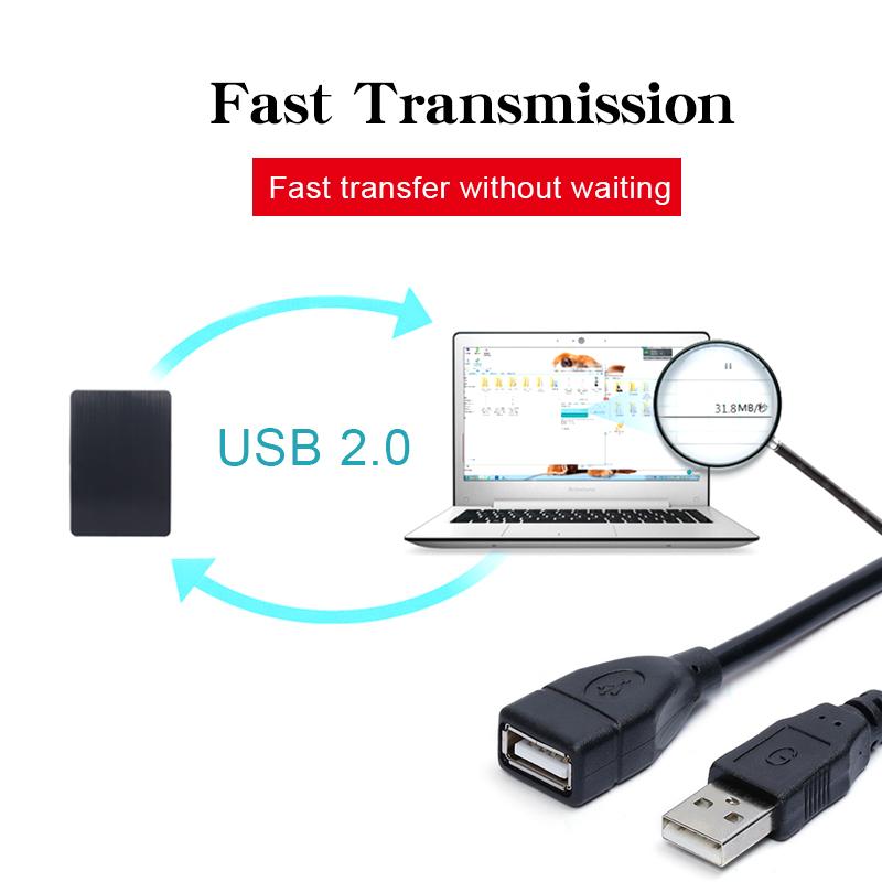 Кабель-удлинитель USB 2.0 0,6 м/1 м/1,5 м Проводная линия передачи данных Сверхвысокоскоростной дисплей Удлинительный кабель для передачи данных проектора