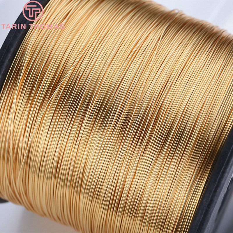 (5571) 5 Meter 0.3 MM 0.4 MM 0.5 MM 0.6 MM 0.7 MM 0.8 MM 24 K Goud Kleur Koper Maken Vorm Metalen Draad Hoge Kwaliteit Sieraden Accessoires