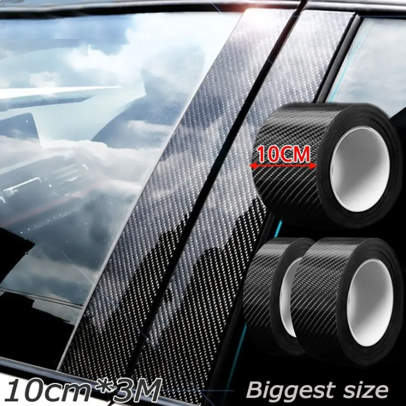 Protector de alféizar de puerta de coche antiarañazos, pegatina Nano de fibra de carbono, tira protectora de pasta DIY, película de cinta de protección de espejo lateral automático