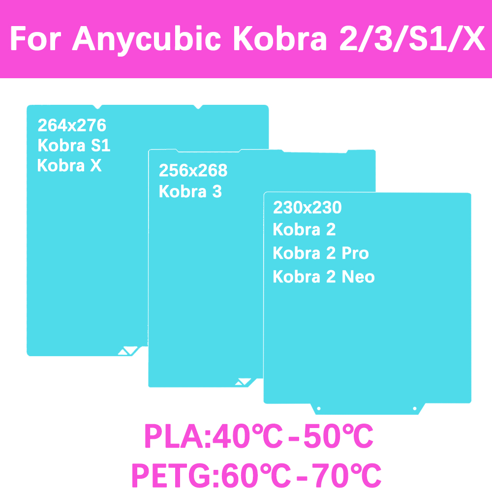 Glacier Cold Printing Plate voor Anycubic Kobra 2 Neo Pro/Kobra 3 Combo/Kobra S1 Combo/Kobra X Dubbelzijdige Koelbouwplaat