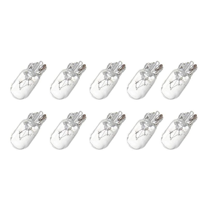 T10รถยนต์12V 5W 168 194 W5W ฮาโลเจนแผงหน้าปัดมาตรวัดแผงหน้าปัดไฟอ่านหนังสือ10แพ็คสีวอร์มไวท์