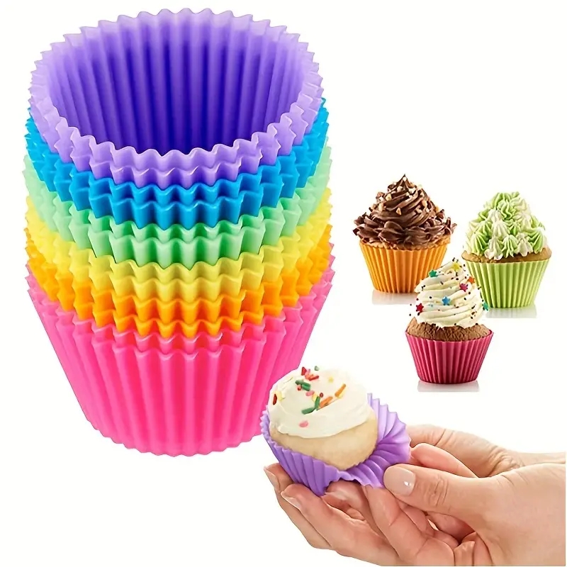 Silikonowa forma do ciasta Okrągły kształt serca Muffin Cupcake Formy do pieczenia Domowa kuchnia Naczynia do pieczenia Kubki do pieczenia Gadżety kuchenne bez BPA ﻿