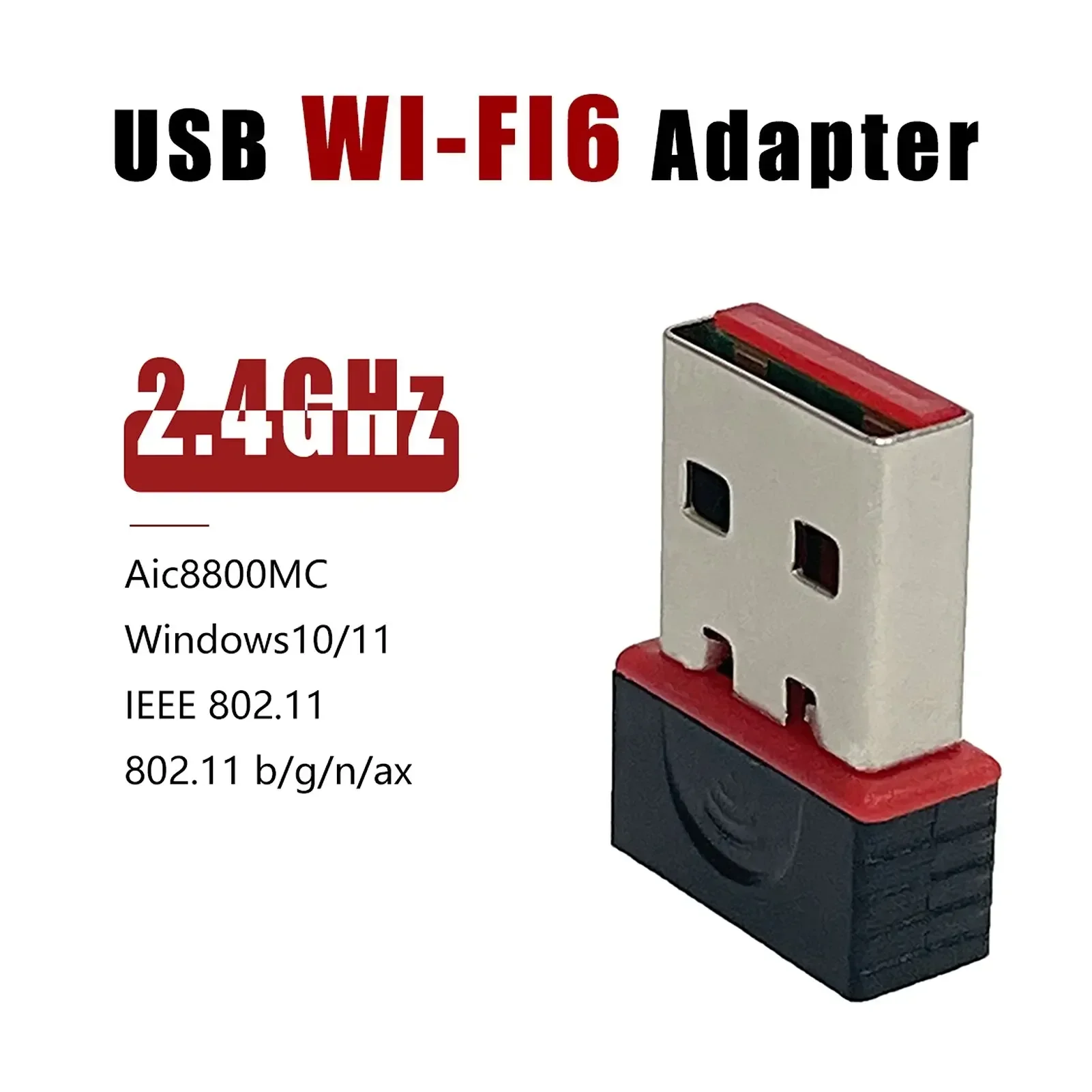ミニ WiFi 6 ネットワーク信号受信ドライバー不要の Wi-Fi アダプター USB プラグアンドプレイ 2.4G ネットワークカード PC デスクトップコンピュータ用