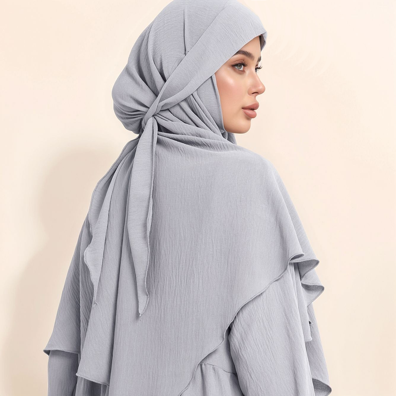 Big Size Hijab Lady's Headscarf with Ice Silk Wrinkles Hijab Muslim Shawl Women Headscarf Long Hijab Scarves
