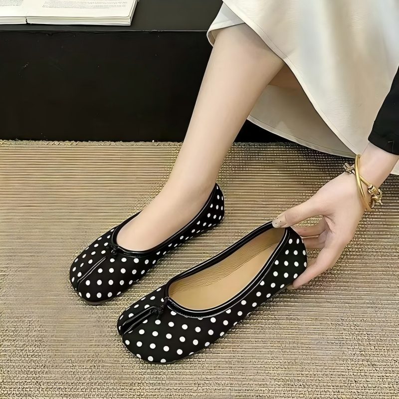 Nuevas Zapatillas Planas con Punta Abierta y Diseño de Puntos para Mujer 2026, Zapatos de Ballet Suaves y Fáciles de Poner, Zapatos Planos Casuales y Cómodos para Damas