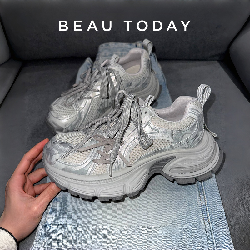 BEAUTODAY, zapatillas gruesas para mujer, franela, colores mezclados, diseño de malla transpirable, decoración con nudo de mariposa, zapatos para mujer hechos a mano 29A76