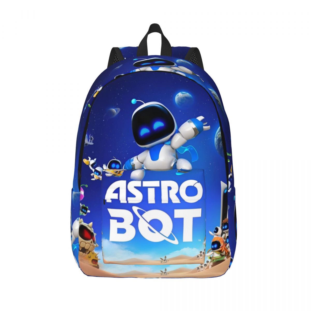Astrobots ゲームバックパック男性女性ファッション高校ハイキング旅行デイパックラップトップショルダーバッグギフト