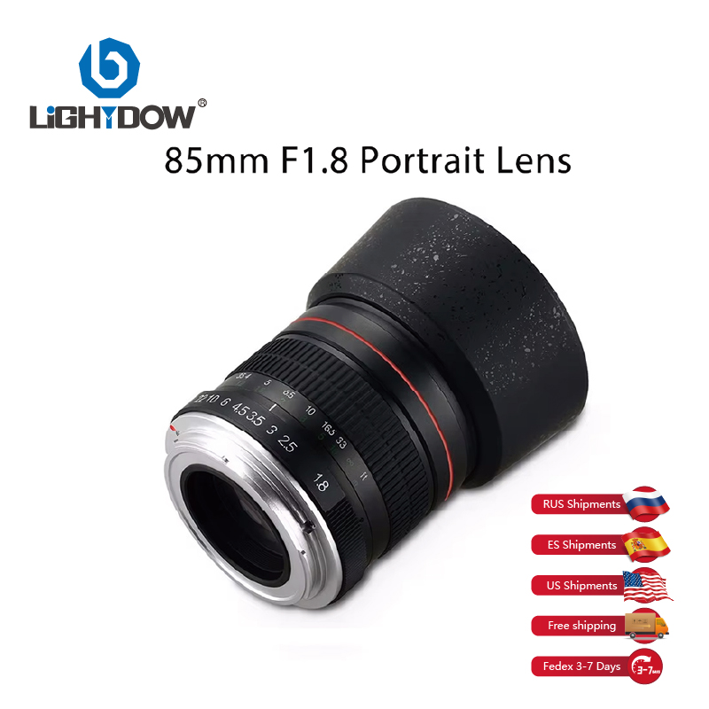 Lightdow 85mm F1.8 Full Frame Manual Focus Portrait Lens for Canon Sony Nikon DSLR Camera USA ES Overseas Warehouse Delivery