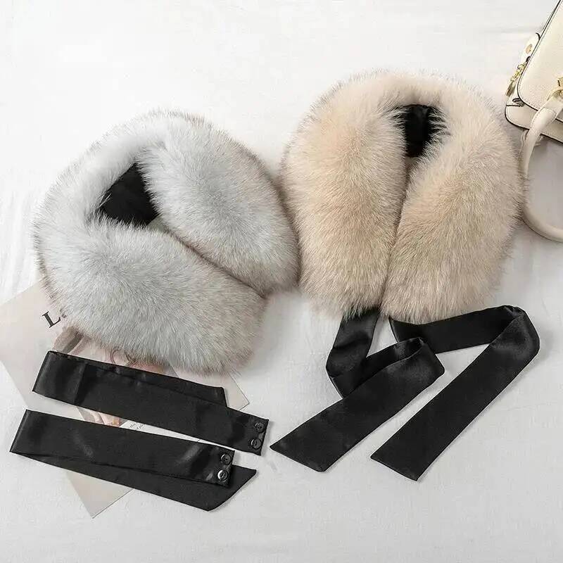 Col en fourrure de renard dames hiver fourrure véritable fourrure de renard écharpe de luxe russe femmes col carré écharpe courte châle hiver enveloppes cou