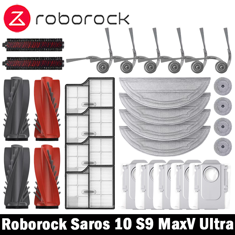 Roborock Saros 10/S9 MaxV Ultra Запасные части для робота-пылесоса Основные боковые щетки Салфетки для швабры HEPA-фильтры Мешки для пыли Аксессуары