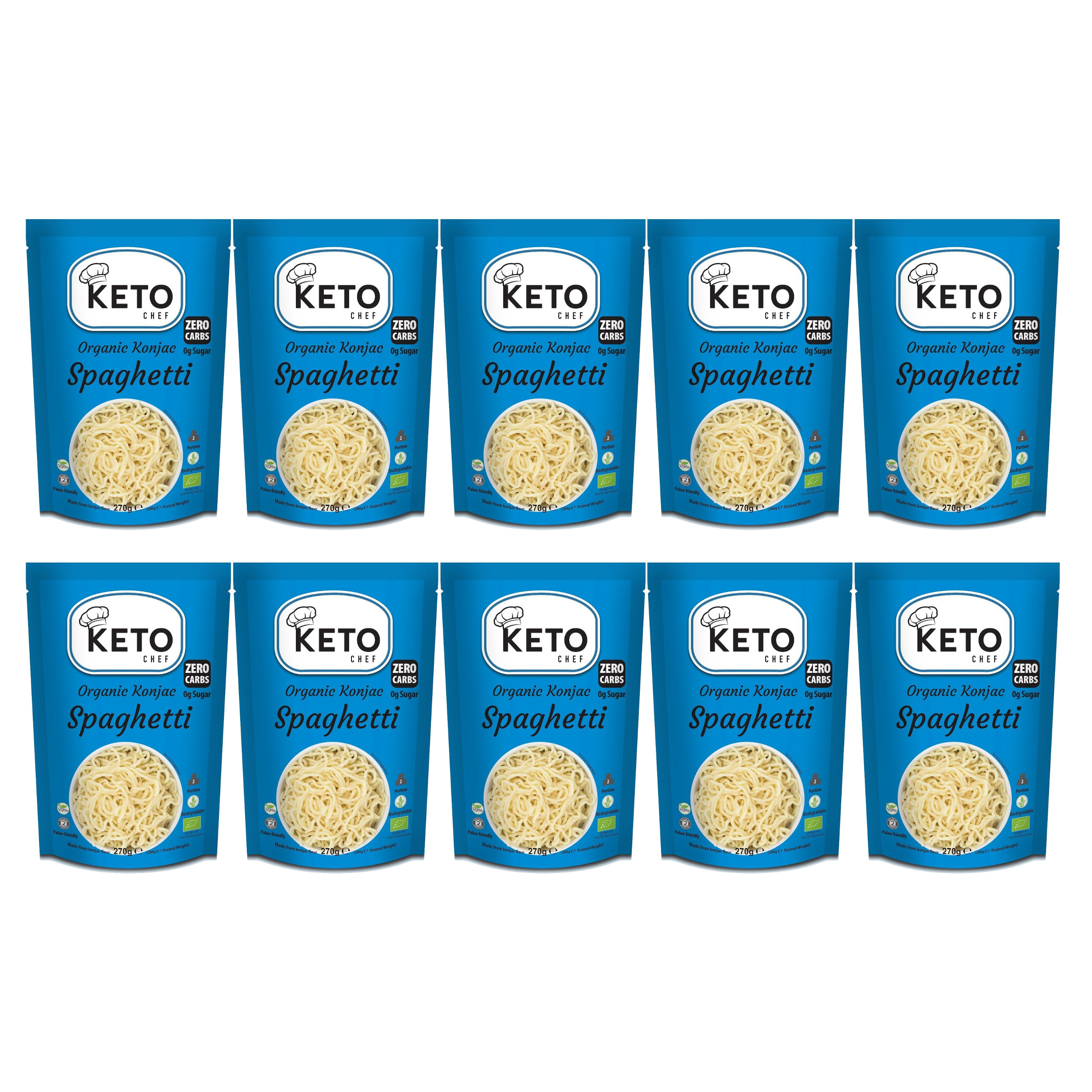 10x MAKARON KETO (KONJAC TYPU NOODLE SPAGHETTI) BEZGLUTENOWY BIO 270 g - KETO CHEF