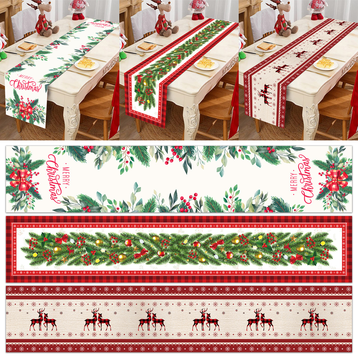 Corredor De Mesa De Natal, Decorações De Feliz Natal Para Casa, Noel Xmas Toalha De Mesa, Presente De Ano Novo, 2025, 2025