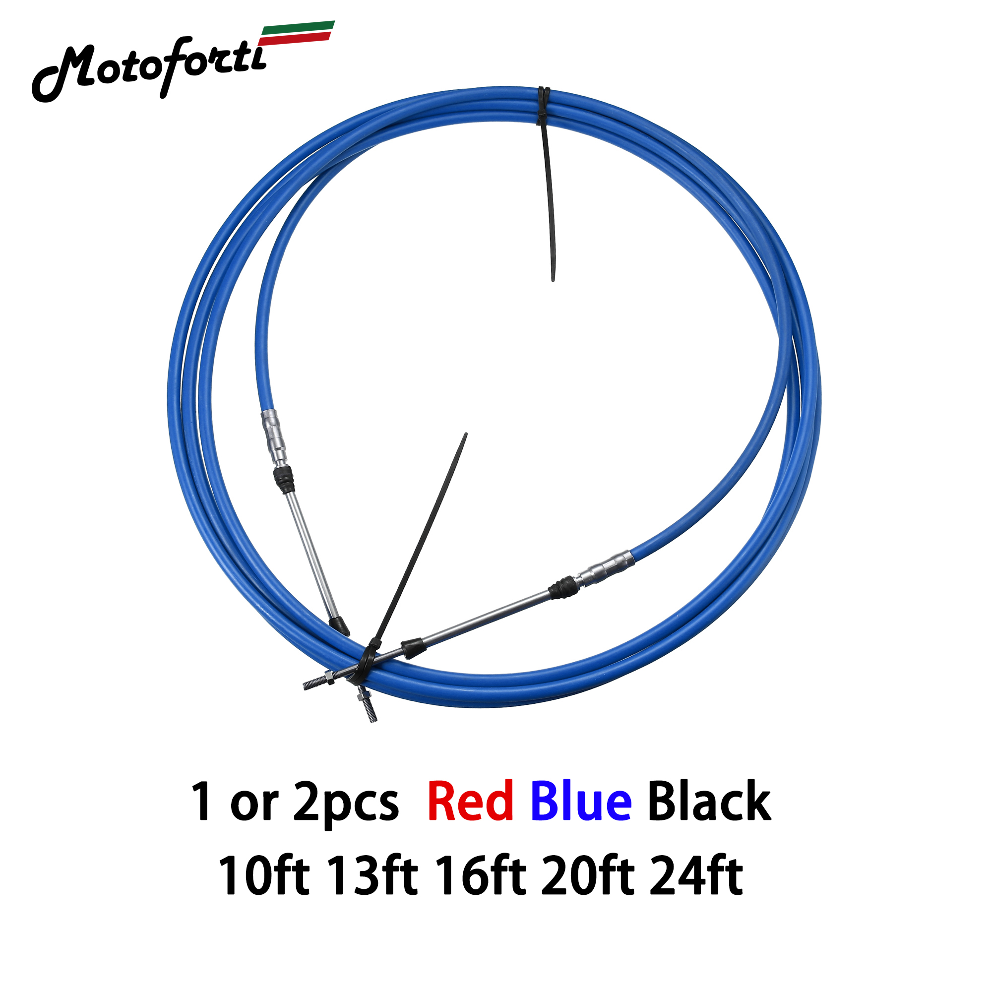 Motoforti 1/2 Uds 10 pies 13 pies 16 pies 20 pies 24 pies Cable de acelerador marino 3300/33C Cable de Control remoto de cambio de acelerador 3M-6M para Yamaha