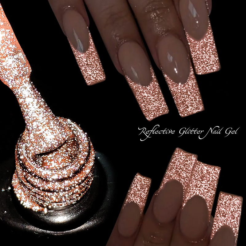 พบกับข้าม 7ML สะท้อนแสง Glitter เจลเล็บ Flashy Effect กึ่งถาวร Soak Off UV GEL เล็บเคลือบเงาสําหรับเล็บ