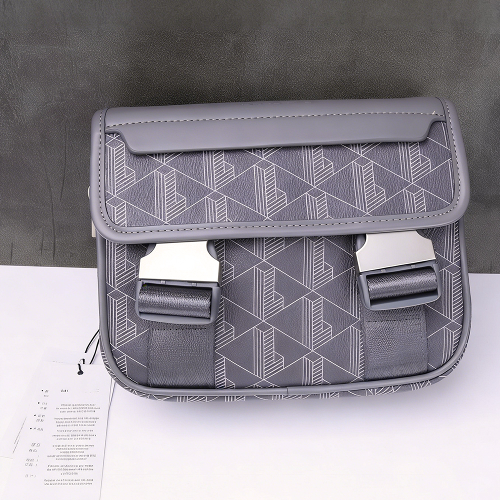 Nova bolsa tiracolo masculina com estampa retrô, bolsa transversal casual de PU, bolsa de mão moderna para celular.