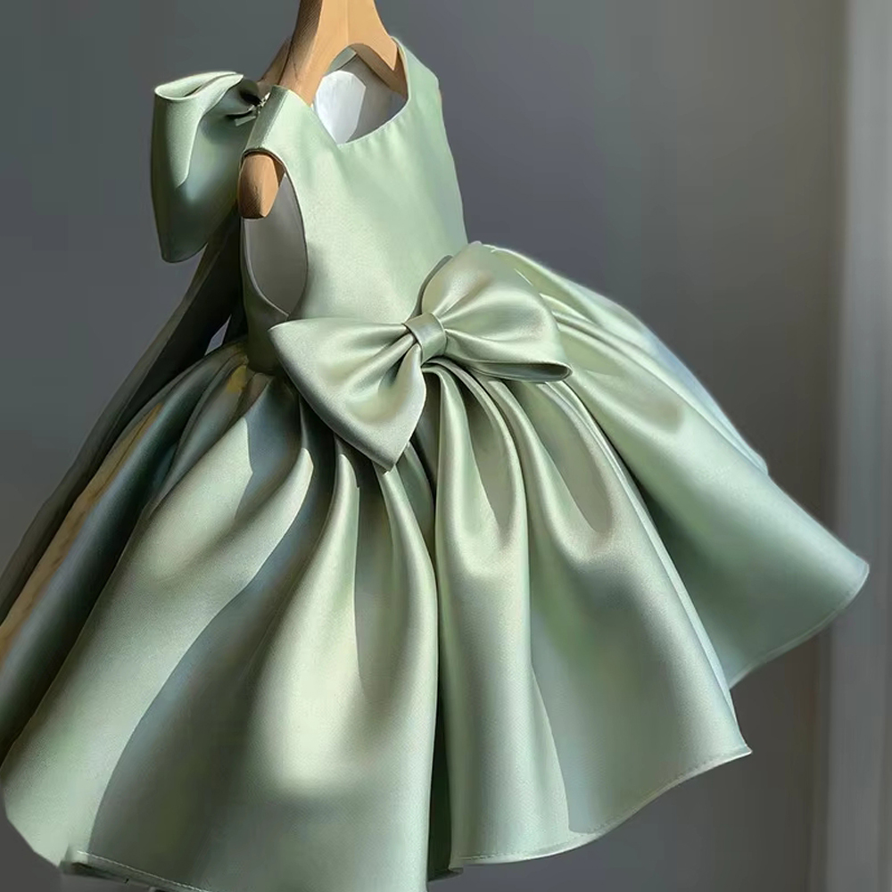 Toddler Bow Party Baby Girls Dress Elegant 1st Birthday Baptism Bridesmaids Princess Dresses for Girl Gala Wedding Prom Costumes