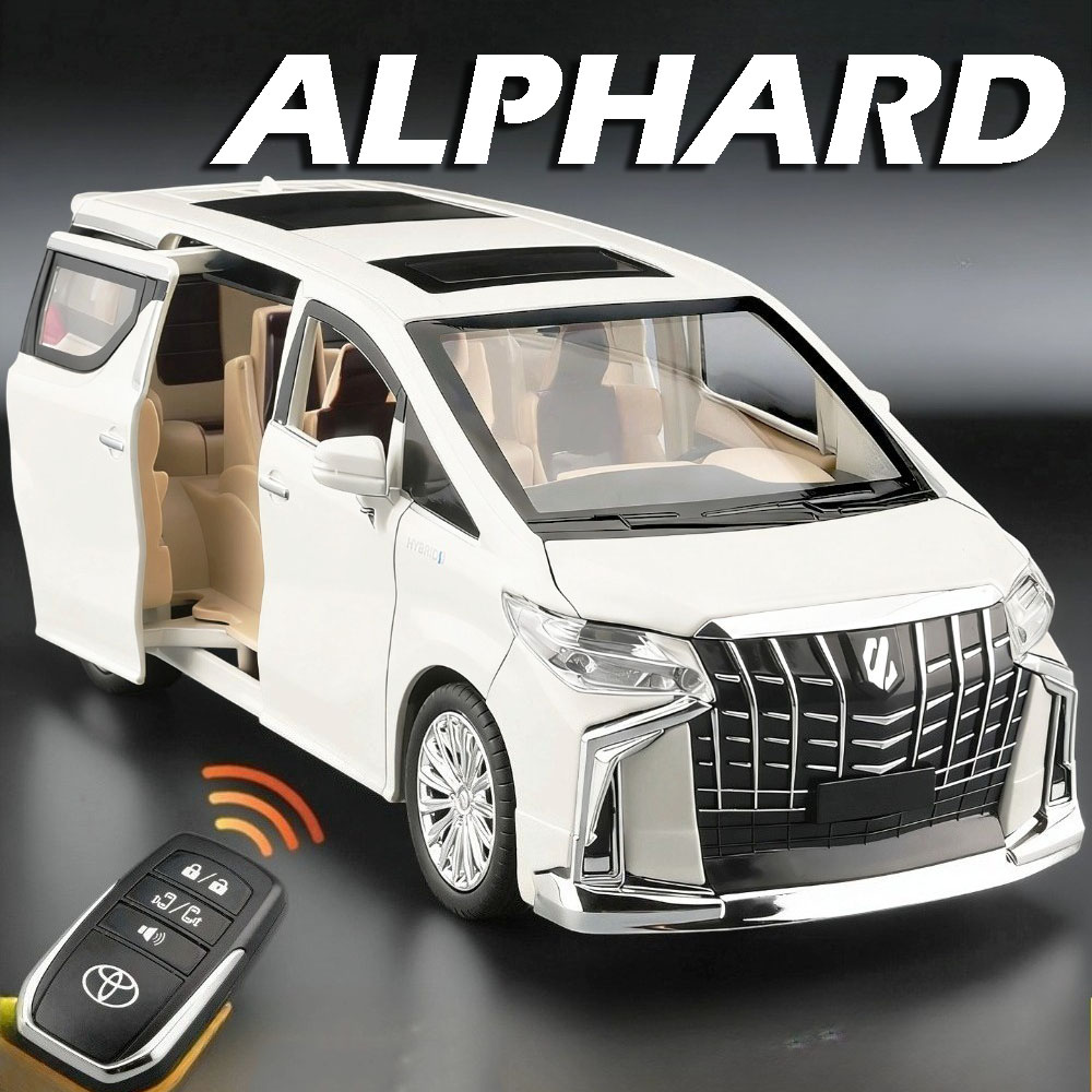 Машинка-модель Alphard VS680 в масштабе 1:24, литая из сплава, с амортизацией, откатным механизмом, звуком и светом, изысканным интерьером, для детских развивающих игр